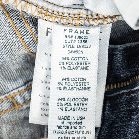 FRAME Denim size 25 Le Nouveau Straight Jeans Raw cut Crop leg Dawson - Picture 6 of 10